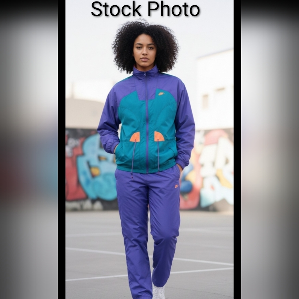 VINTAGE Nike Windbreaker Tracksuit Set - Rare 90s Style Size Medium - Picture 3 of 16